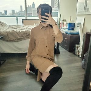 H&M • suede shirt dress